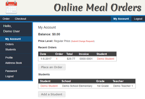 Mealsite Screen 2